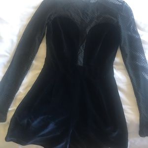 Beautiful navy blue with black sleeves romper